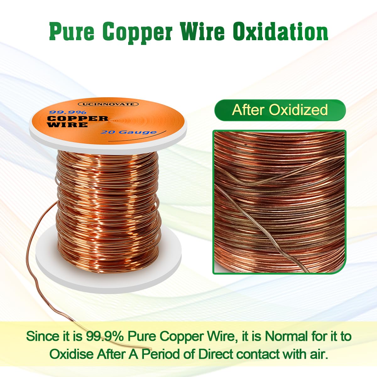 20 Gauge 99.9% Pure Copper Wire, 0.8mm Dia / 115Ft Soft Copper Wire
