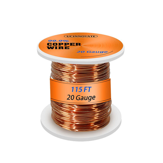 20 Gauge 99.9% Pure Copper Wire, 0.8mm Dia / 115Ft Soft Copper Wire