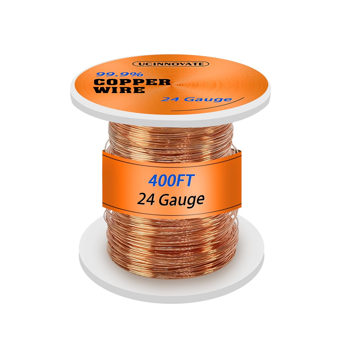 24 Gauge Pure Copper Wire, 122m /400FT 0.5mm Diameter Solid Soft Bare Copper Wire