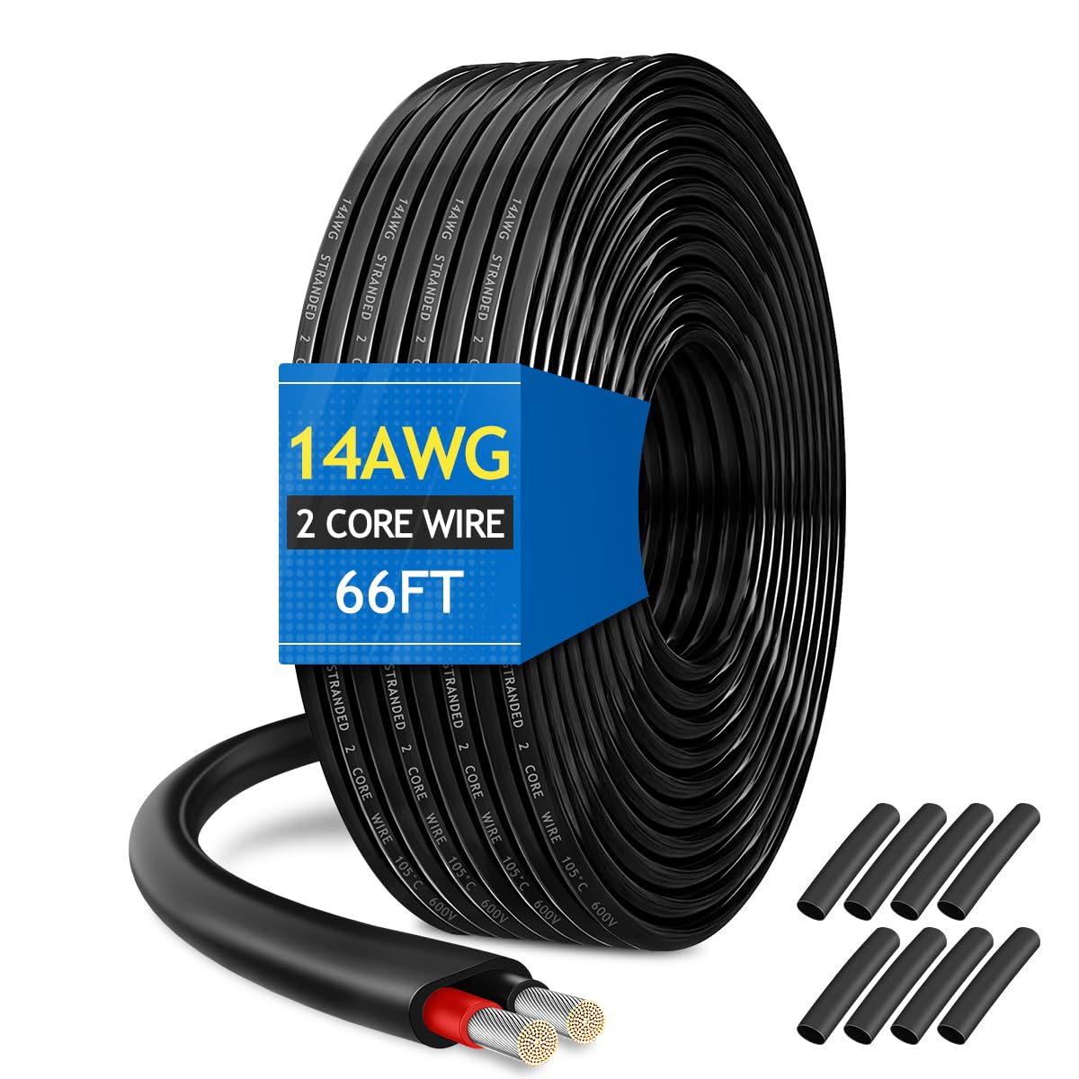 14 Gauge Oxygen Free Tinned Copper Electrical Wire, 66ft / 20m