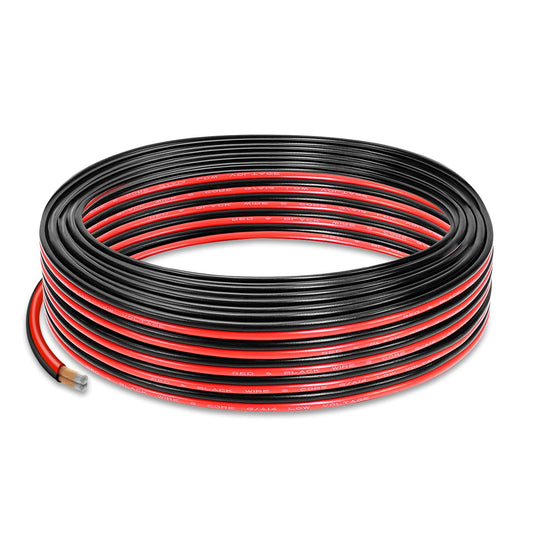 14 AWG Electrical Wire, Flexible 100FT (50FT Red + 50FT Black)