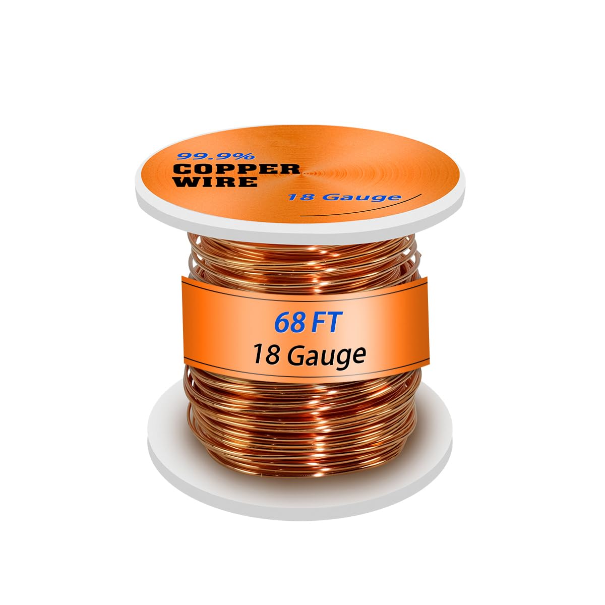 18 Gauge 99.9% Pure Soft Copper Wire，18 AWG 68 Feet Pure Copper