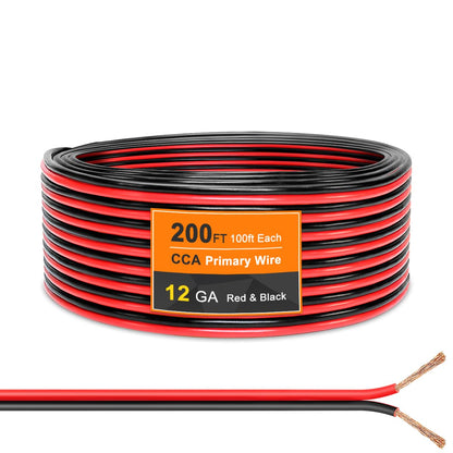 12 Gauge Wire 100FT, Ultra Flexible 2 Conductors Red & Black Electrical Wire