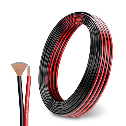 16 Gauge Electrical Wire Cable, 50FT 2pin Red Black Cable PVC Electrical Wire