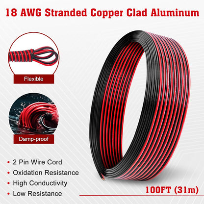 2 Conductors Red & Black Electrical Wire