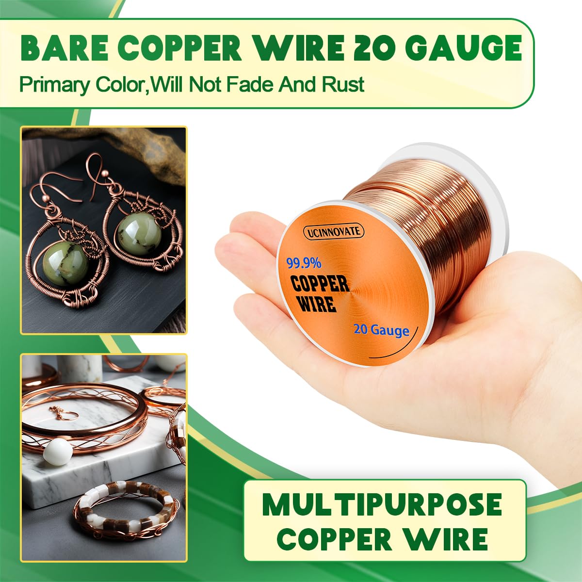 20 Gauge Copper Wire, 230FT Soft Pure Copper Wire  0.8mm Diameter