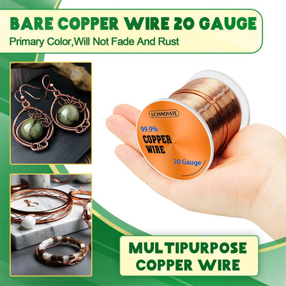 20 Gauge Copper Wire, 230FT Soft Pure Copper Wire  0.8mm Diameter