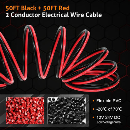 2 Conductors Red & Black Electrical Wire