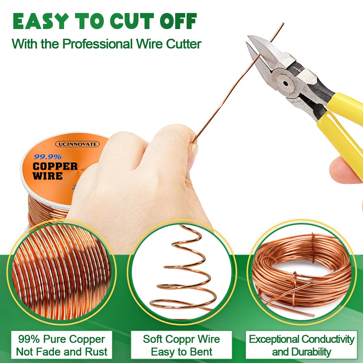 20 Gauge Copper Wire, 230FT Soft Pure Copper Wire  0.8mm Diameter