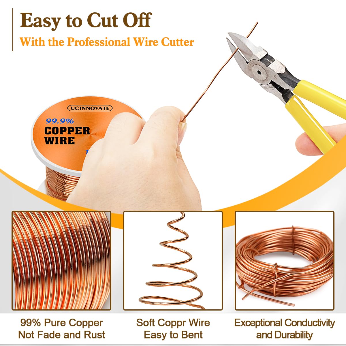 Pure Copper Wire for Jewelry, DIY Crafts & Gardening