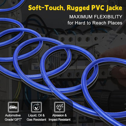 4 Gauge Automotive Battery Cable, 4 AWG Copper Clad Aluminum (CCA) black and blue Wire