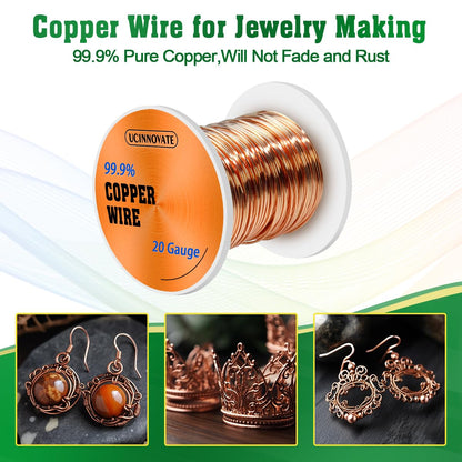20 Gauge 99.9% Pure Copper Wire, 0.8mm Dia / 115Ft Soft Copper Wire