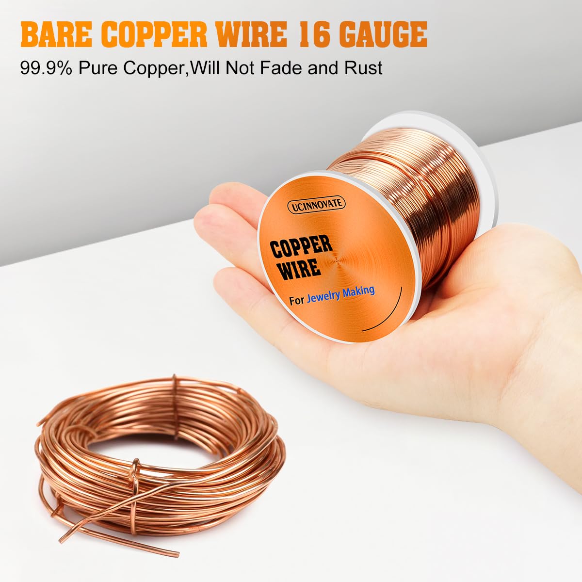 99.9% Copper Wire, 16 Gauge Soft, 127 Feet / 39m