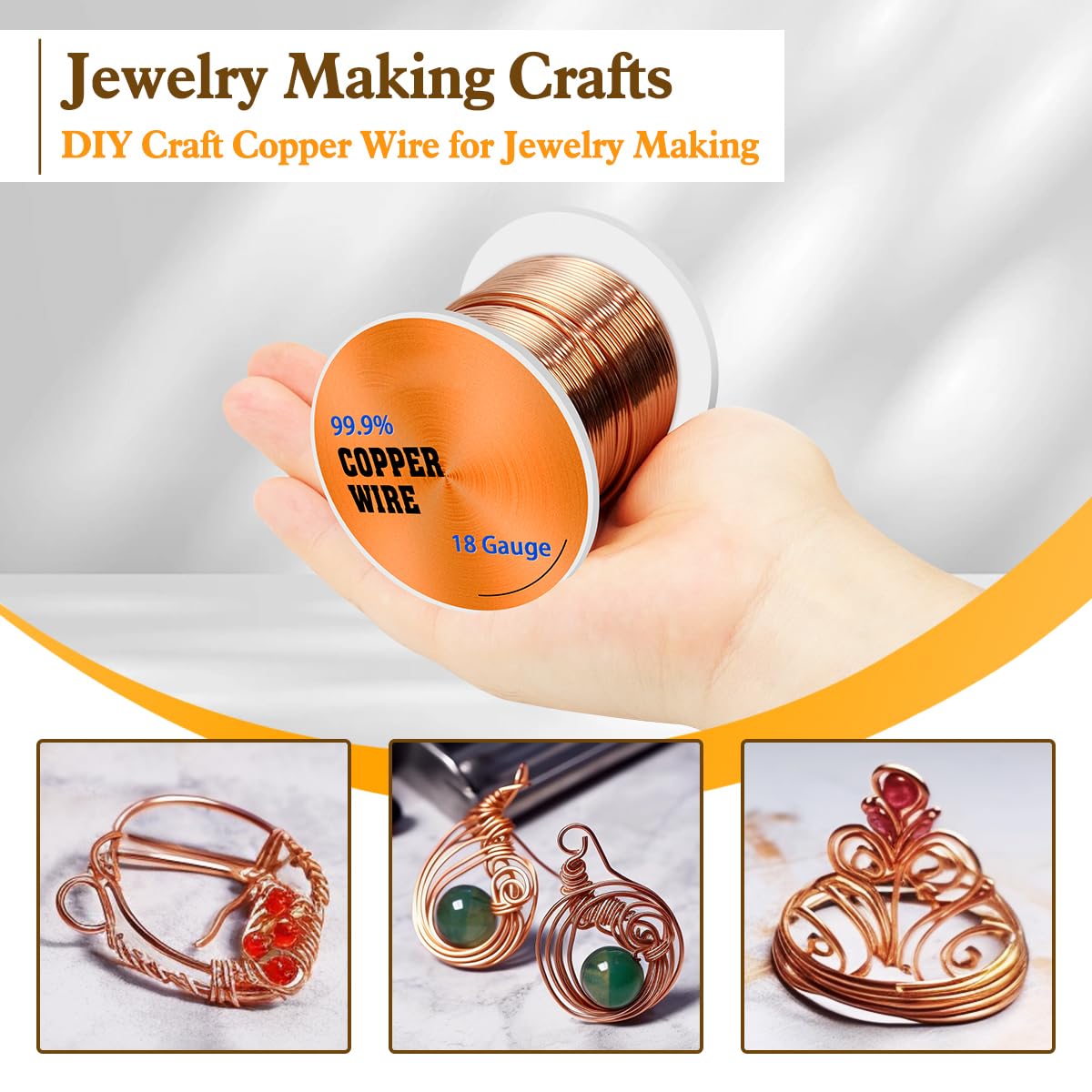 18 Gauge 99.9% Pure Soft Copper Wire，18 AWG 68 Feet Pure Copper