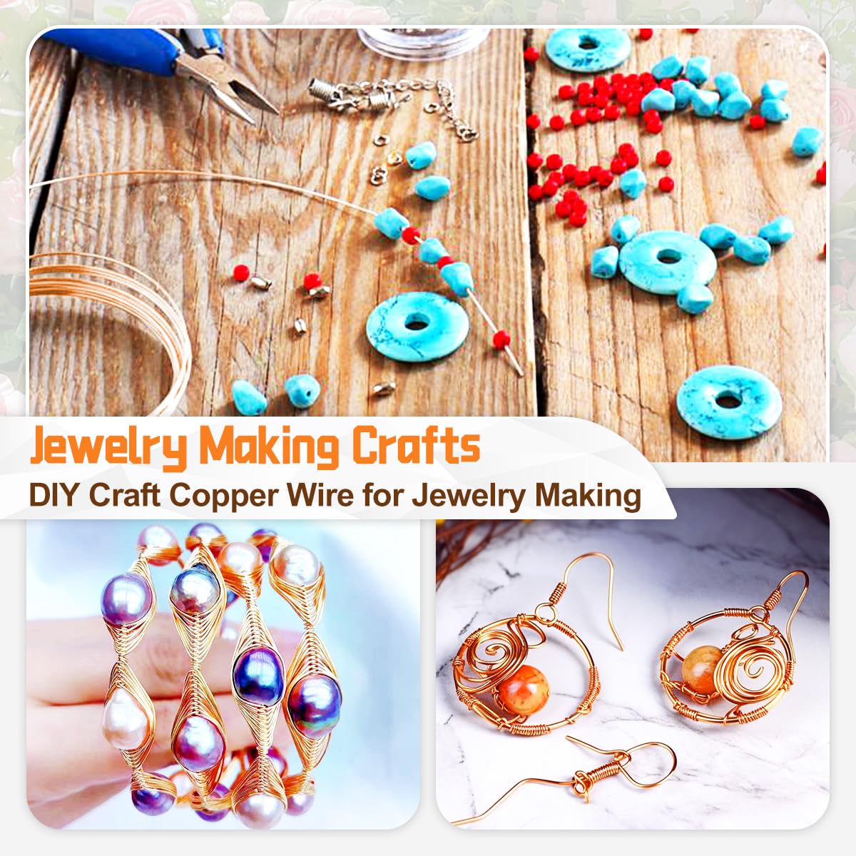 Pure Copper Wire for Jewelry, DIY Crafts & Gardening