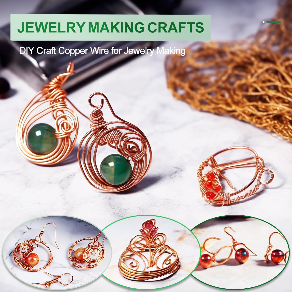 Pure Copper Wire for Jewelry, DIY Crafts & Gardening