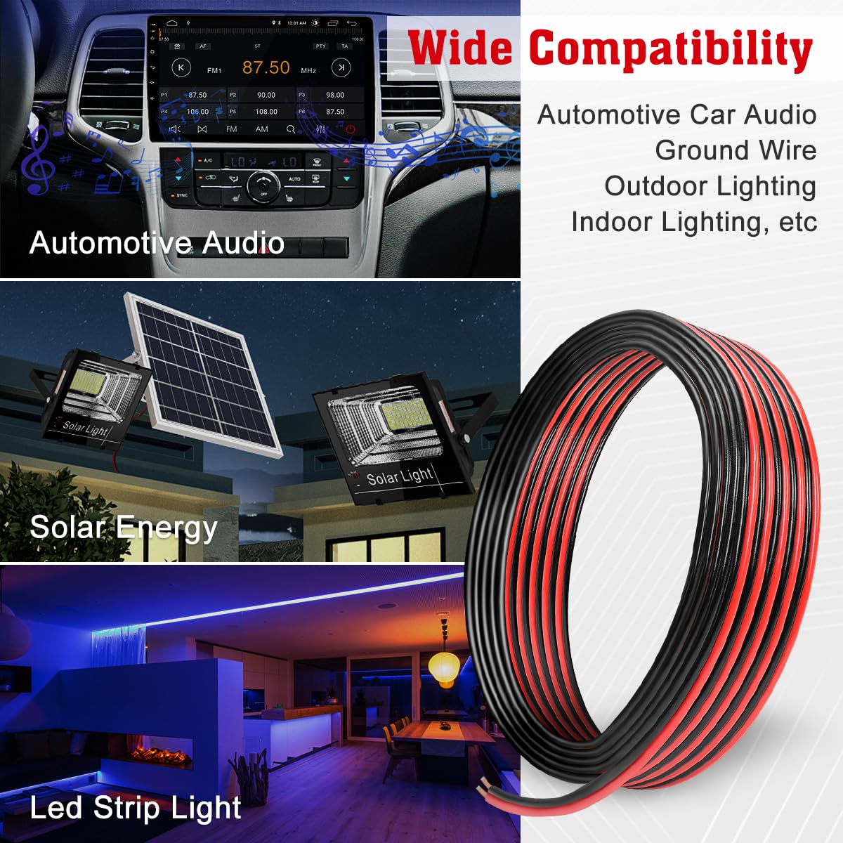 2 Conductors Red & Black Electrical Wire