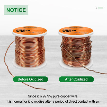 99.9% Soft Copper Wire, 16 Gauge (1.23mm Diameter) Bare Copper Wire for Gardening, 127 Feet 39m
