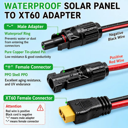 10AWG Solar Panel to XT60 Extension Cable